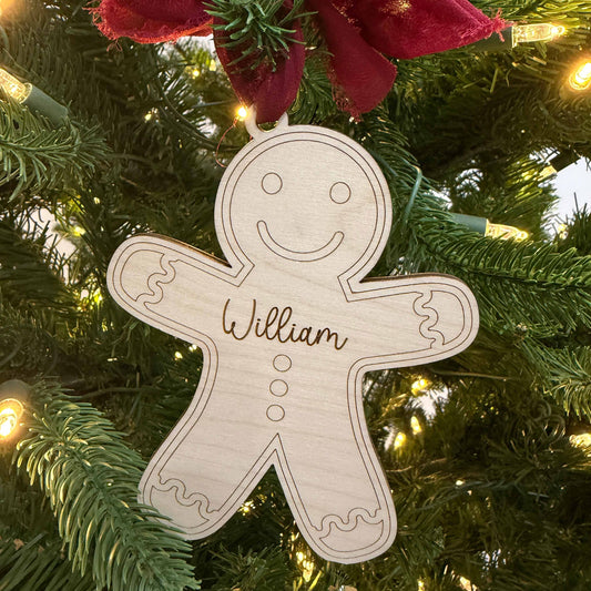 Personalized Gingerbread Man Ornament - Custom Engraved - unisex
