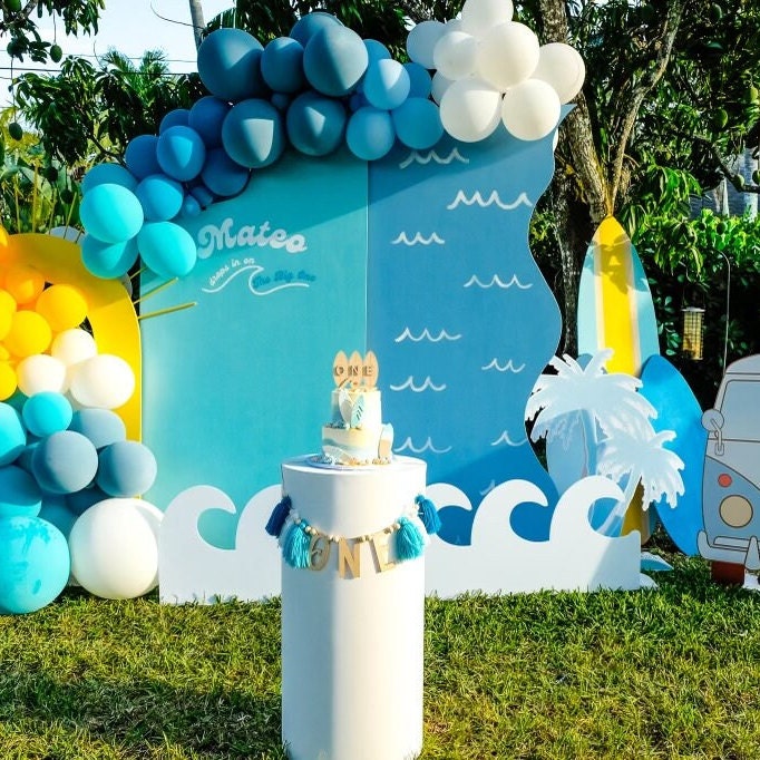 Surfboard First Birthday Cake Topper | Custom Surf Theme Party