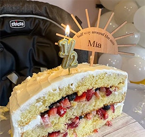 Half Way Around The Sun Cake Topper, Six Month Birthday, Custom Name