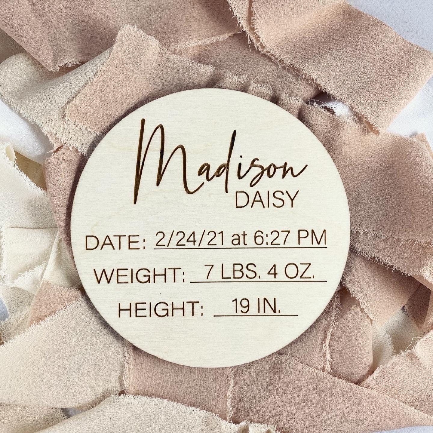 Birch Wood Baby Milestone Discs – Monthly Photo Props