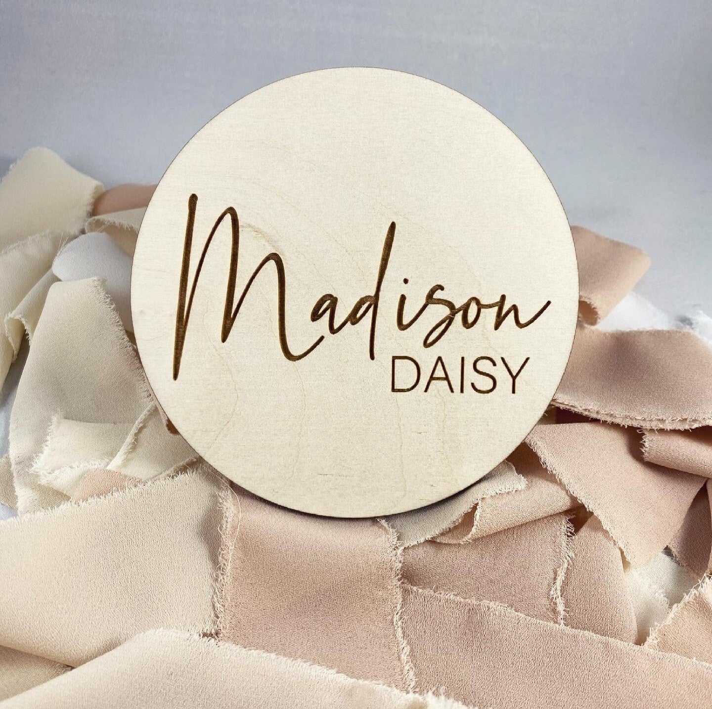 Birch Wood Baby Milestone Discs – Monthly Photo Props