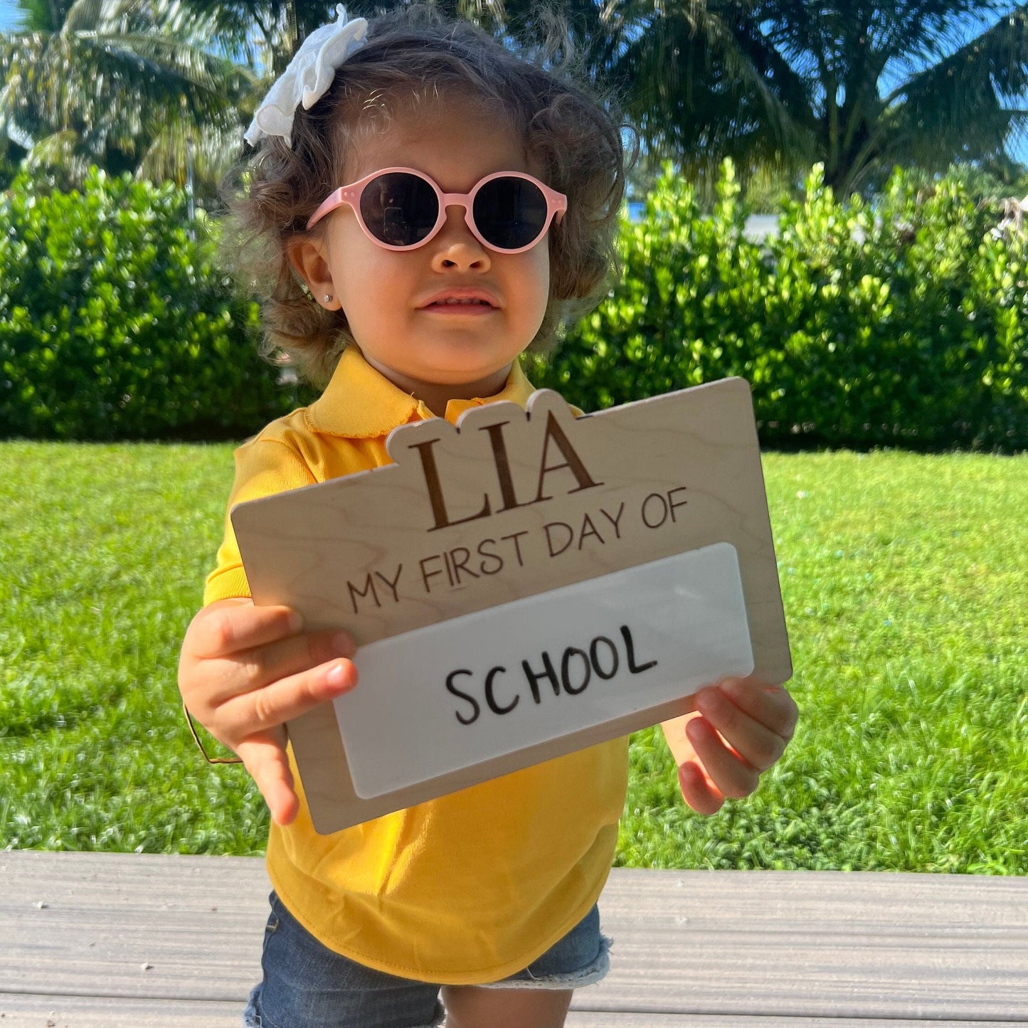 First & Last Day Wooden Sign | Personalized School Photo Prop