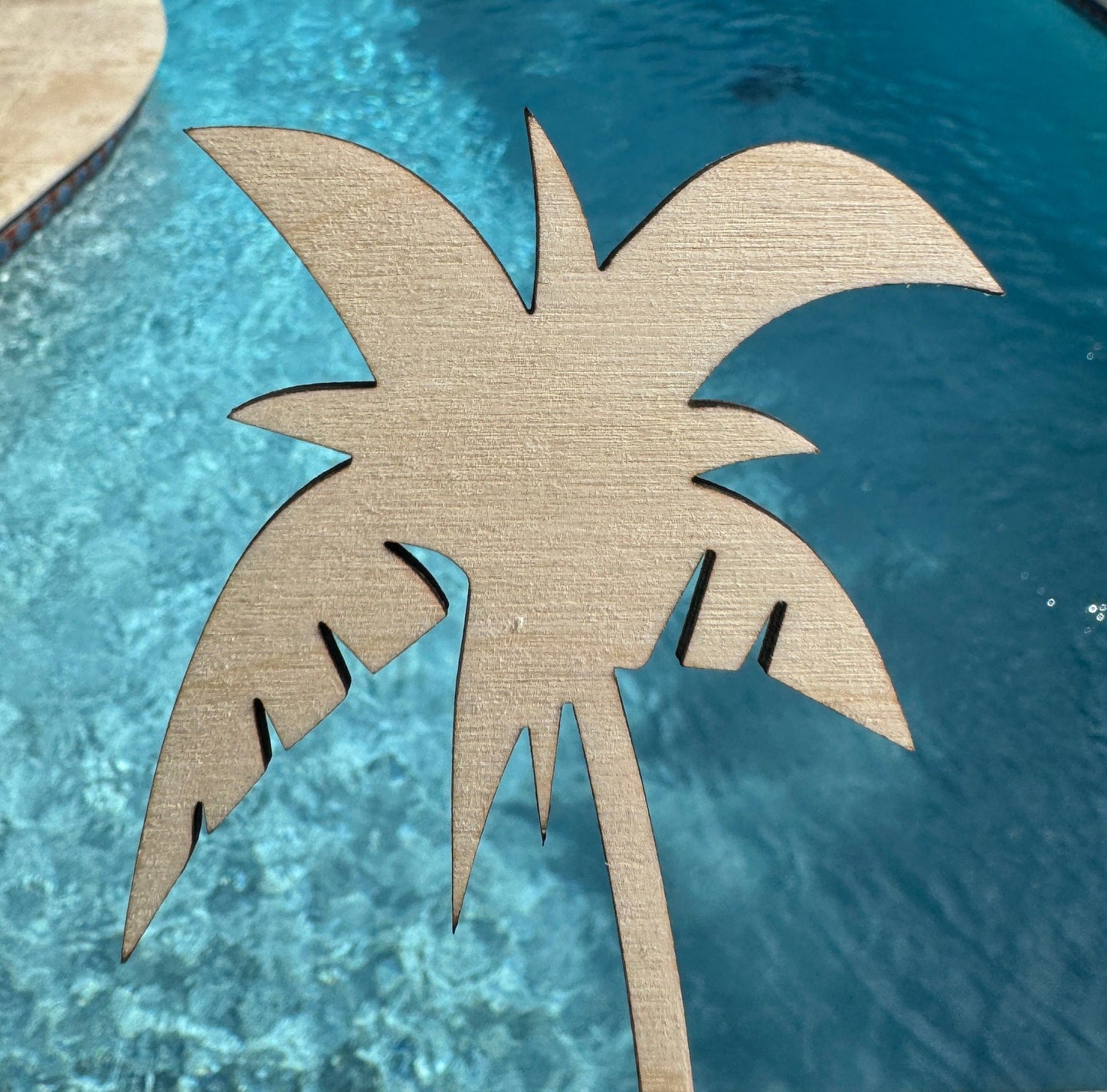 Surfboard Cake Topper Set | Wooden Palm Tree, First Birthday Decor