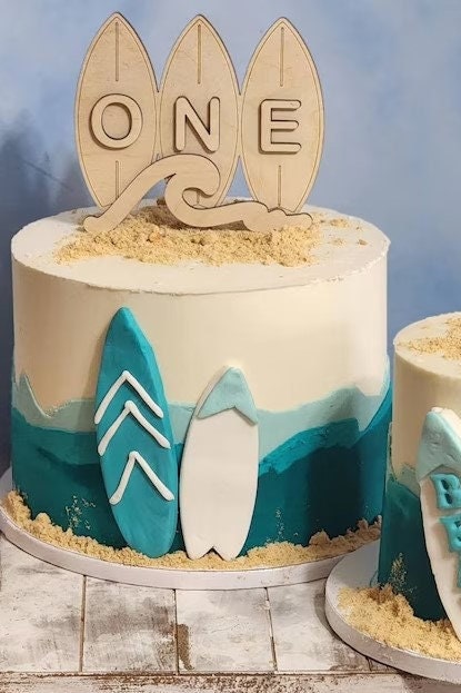 Surfboard First Birthday Cake Topper | Custom Surf Theme Party