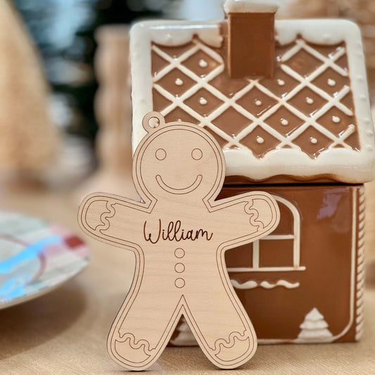 Personalized Gingerbread Man Ornament - Custom Engraved - unisex